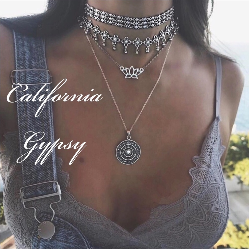 LAST ONE lotus medallion necklace